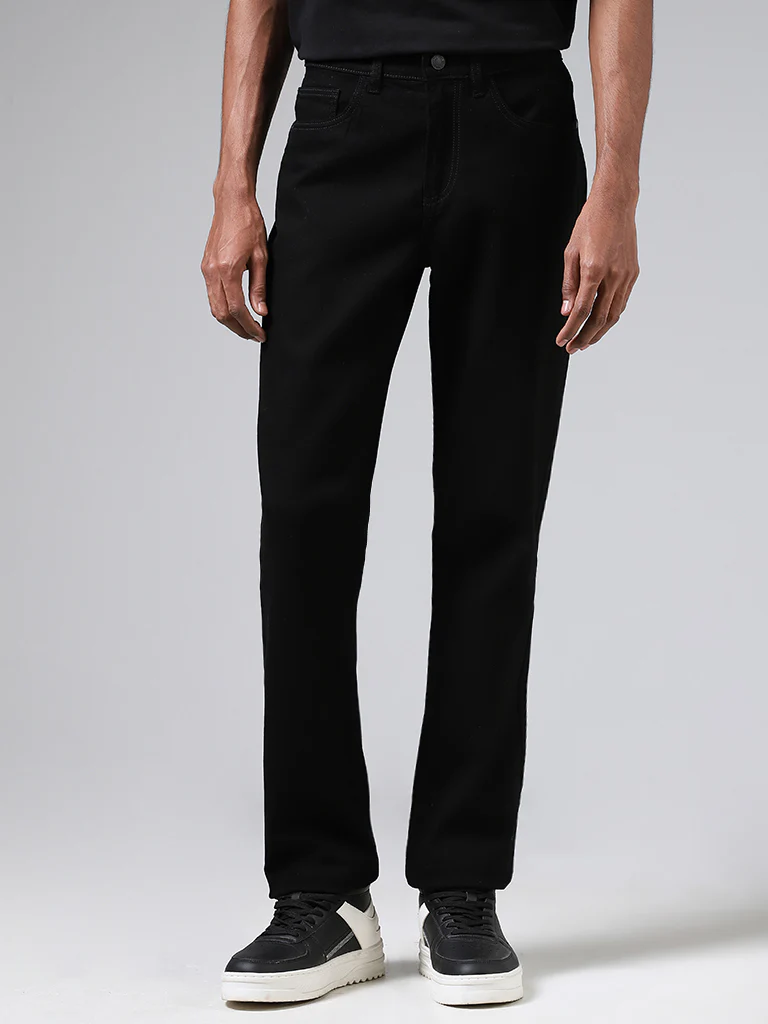 Nuon Black Straight-Fit Mid-Rise Jeans - Image 3