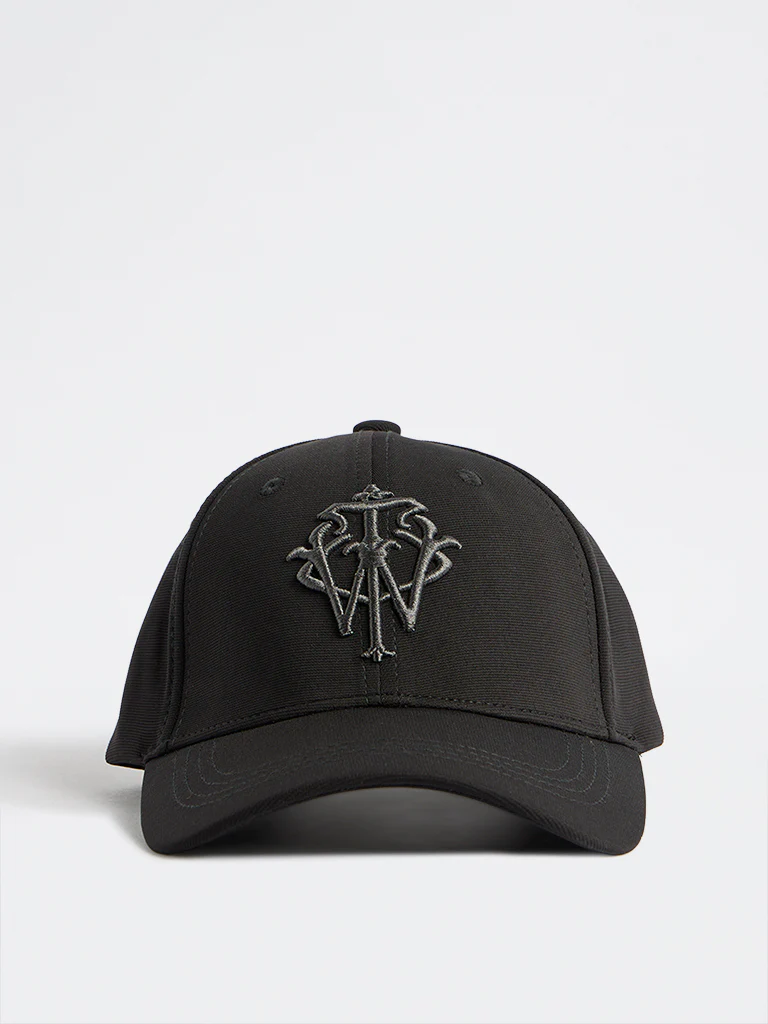 Nuon Black Text-Embroidered Baseball Cap