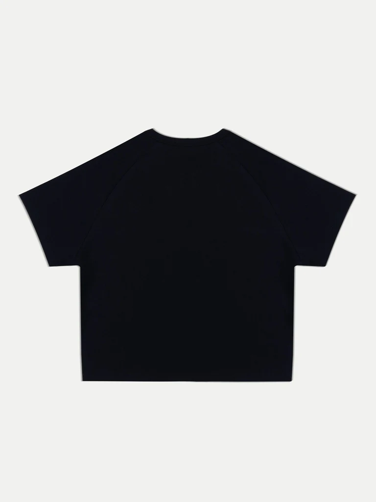 Nuon Black Text Printed Cotton T-Shirt - Image 6