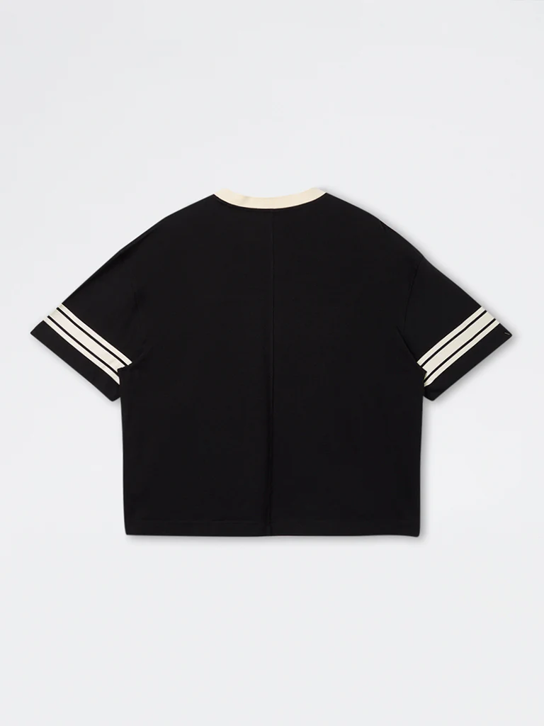 Nuon Black Typographi Relaxed-Fit Cotton T-Shirt - Image 2