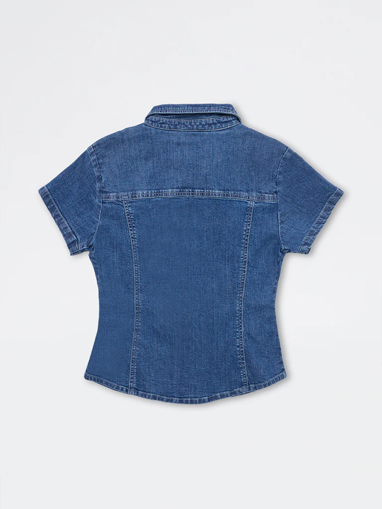 Nuon Blue Denim Blouse - Image 2