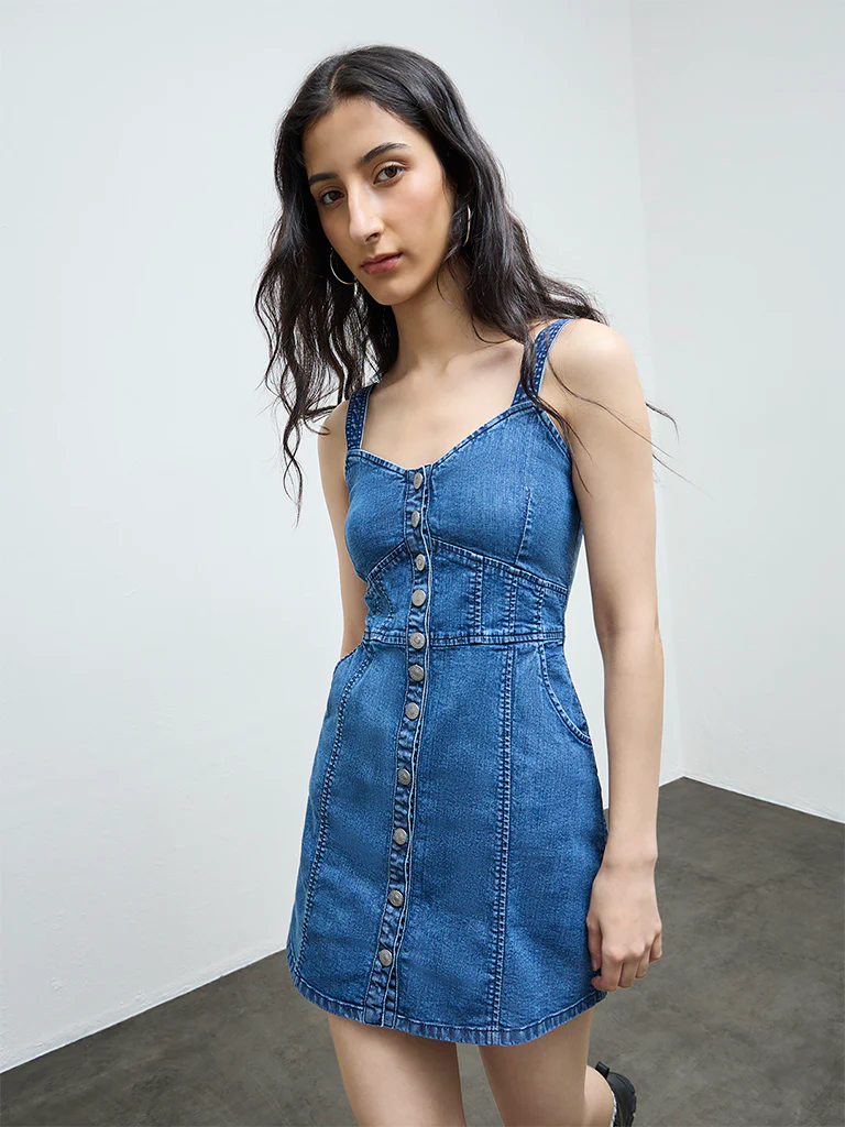 Nuon Blue Denim Straight Dress
