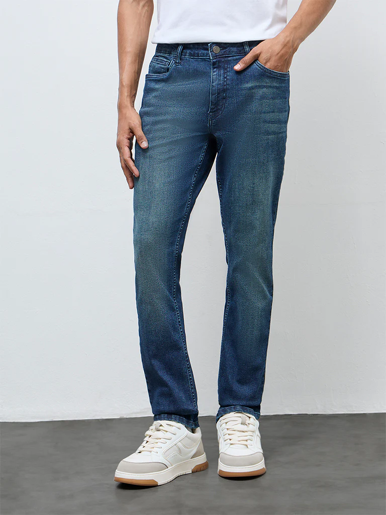 Nuon Blue Faded Hendrix Slim-Fit Mid-Rise Denim Jeans - Image 2