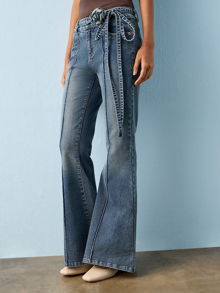 Nuon Blue Faded High-Rise Bootcut Jeans - Image 2