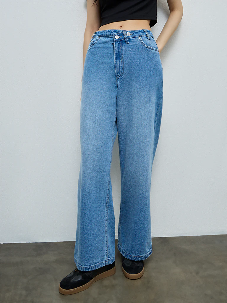 Nuon Blue Faded High-Rise Jeans - Image 2