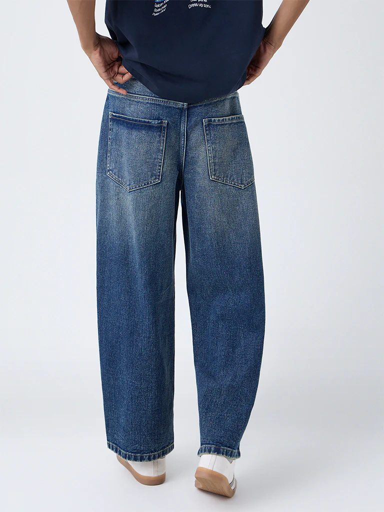 Nuon Blue Faded Relaxed-Fit Mid-Rise Jeans - Image 4