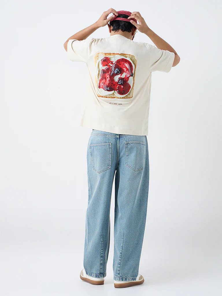 Nuon Blue Faded Relaxed-Fit Mid-Rise Jeans - Image 5