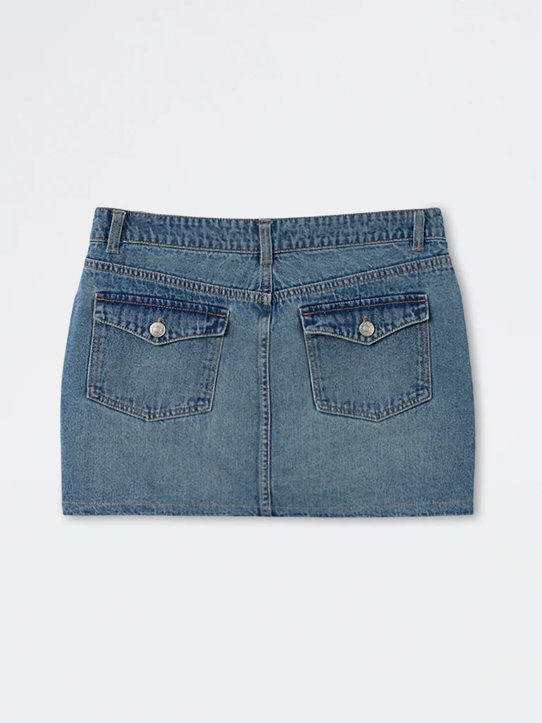 Nuon Blue Mid-Wash High-Rise Denim Skirt - Image 2