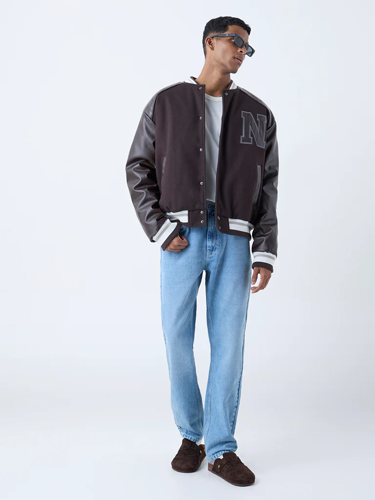 Nuon Blue Relaxed-Fit Mid-Rise Jeans