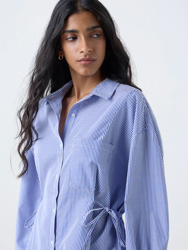 Nuon Blue Striped Shirt - Image 3
