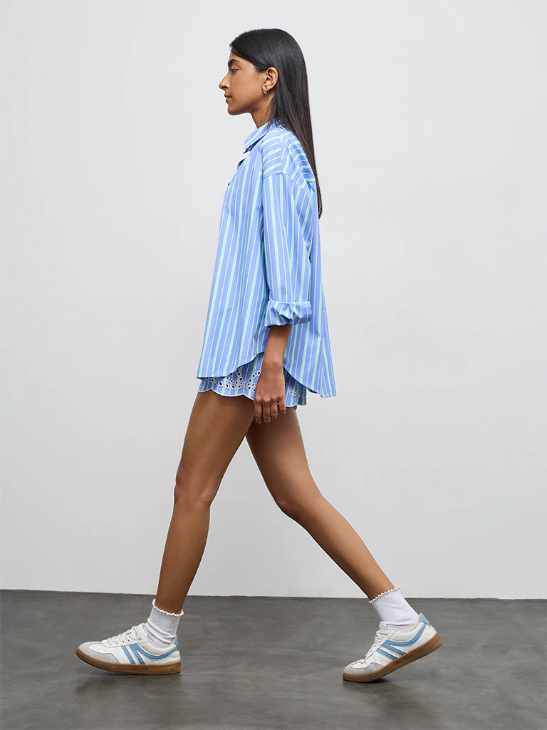 Nuon Blue Striped Shirt - Image 2