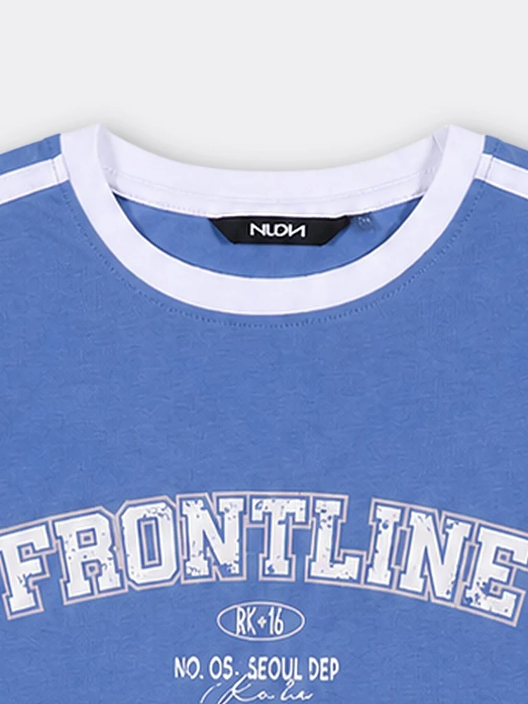 Nuon Blue Text-Printed Cotton T-Shirt - Image 7