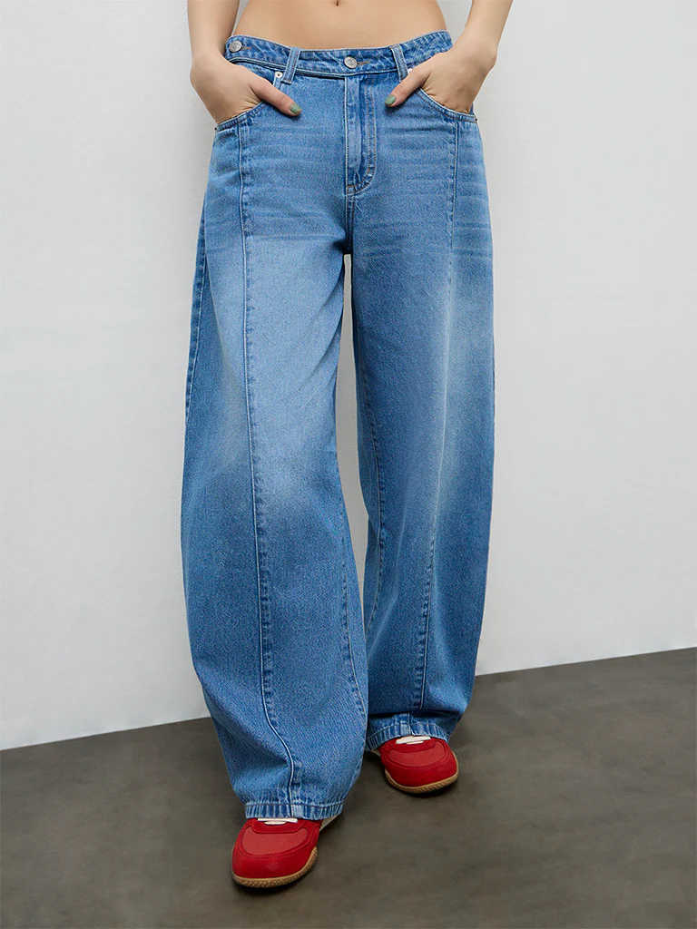 Nuon Blue Washed High-Rise Jeans - Image 2
