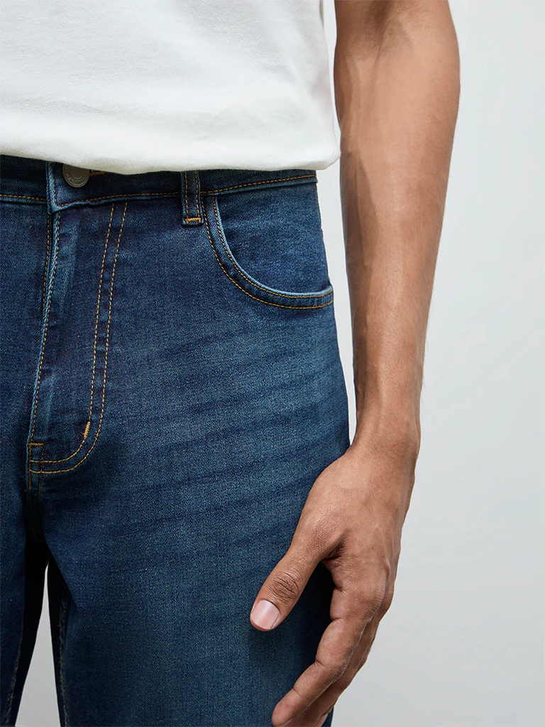 Nuon Blue Washed Slim-Fit Mid-Rise Jeans - Image 3