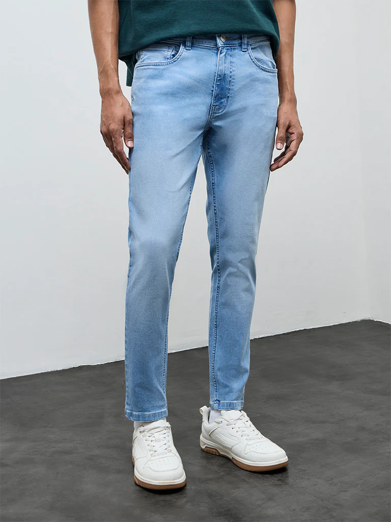 Nuon Blue Washed Slim-Fit Mid-Rise Jeans - Image 2
