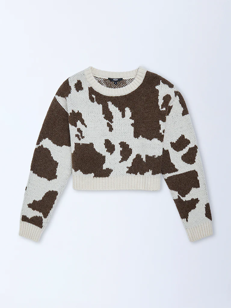 Nuon Brown Abstract Pattern Sweater - Image 5