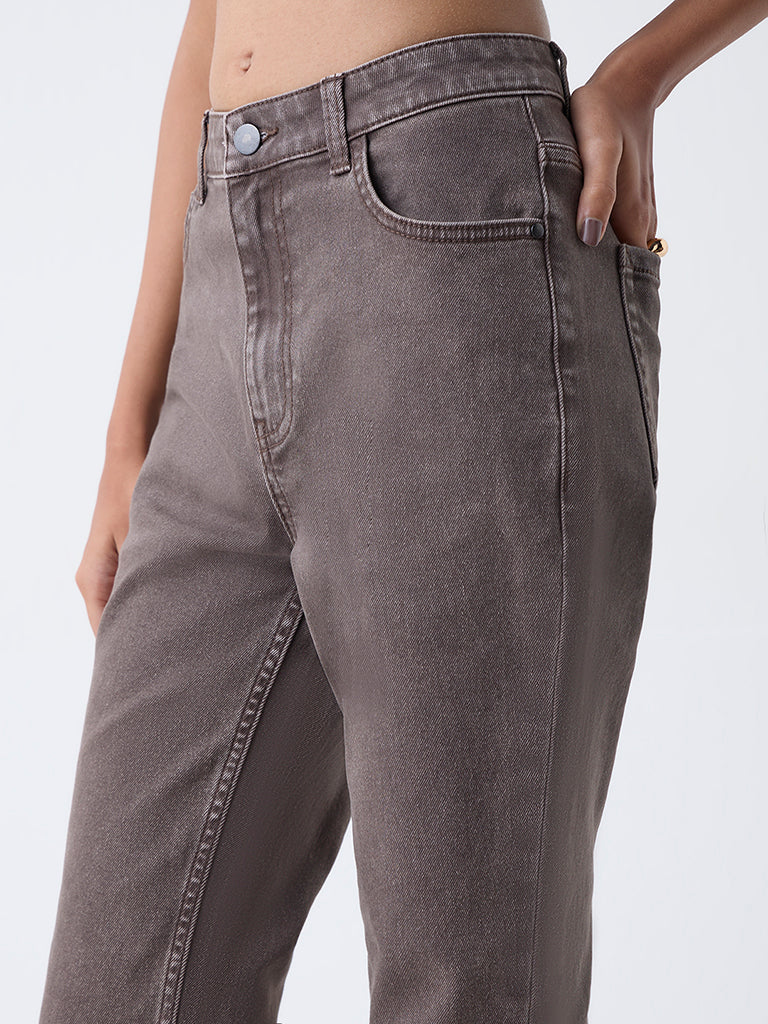 Nuon Brown High-Rise Flared Jeans - Image 3