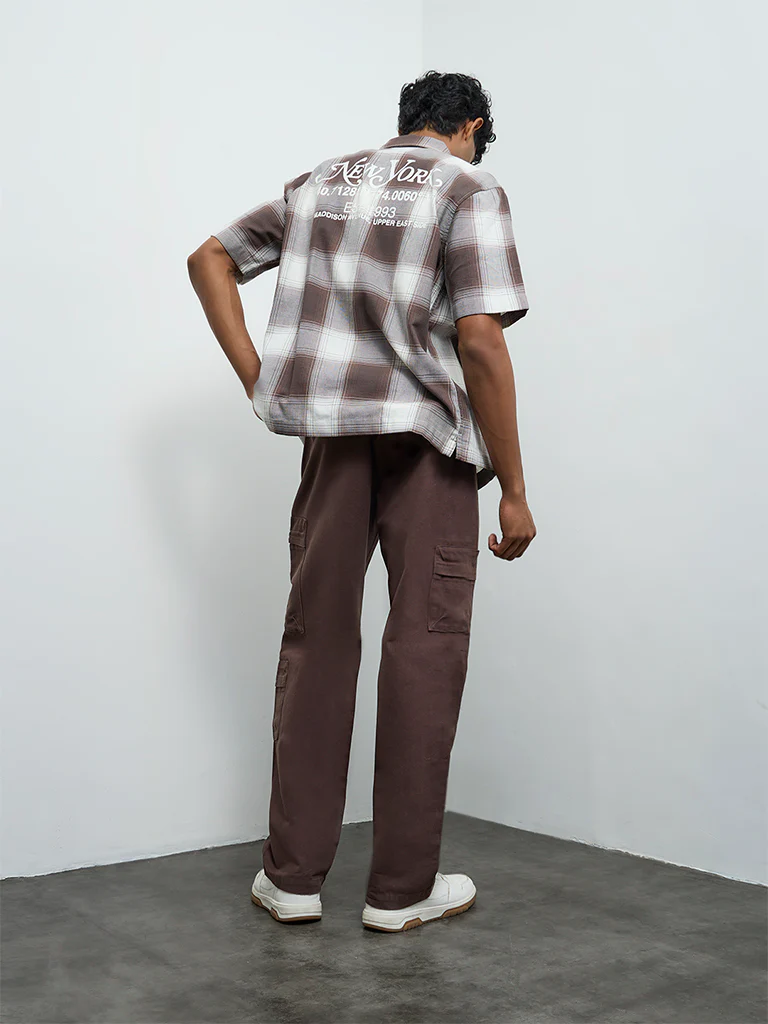 Nuon Brown Relaxed-Fit Mid-Rise Cargo Pants - Image 5