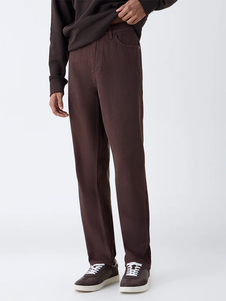 Nuon Brown Relaxed-Fit Mid-Rise Jeans - Image 2