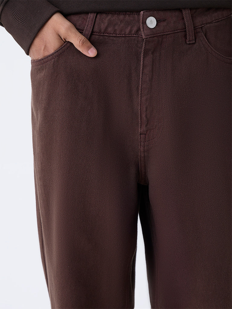 Nuon Brown Relaxed-Fit Mid-Rise Jeans - Image 3