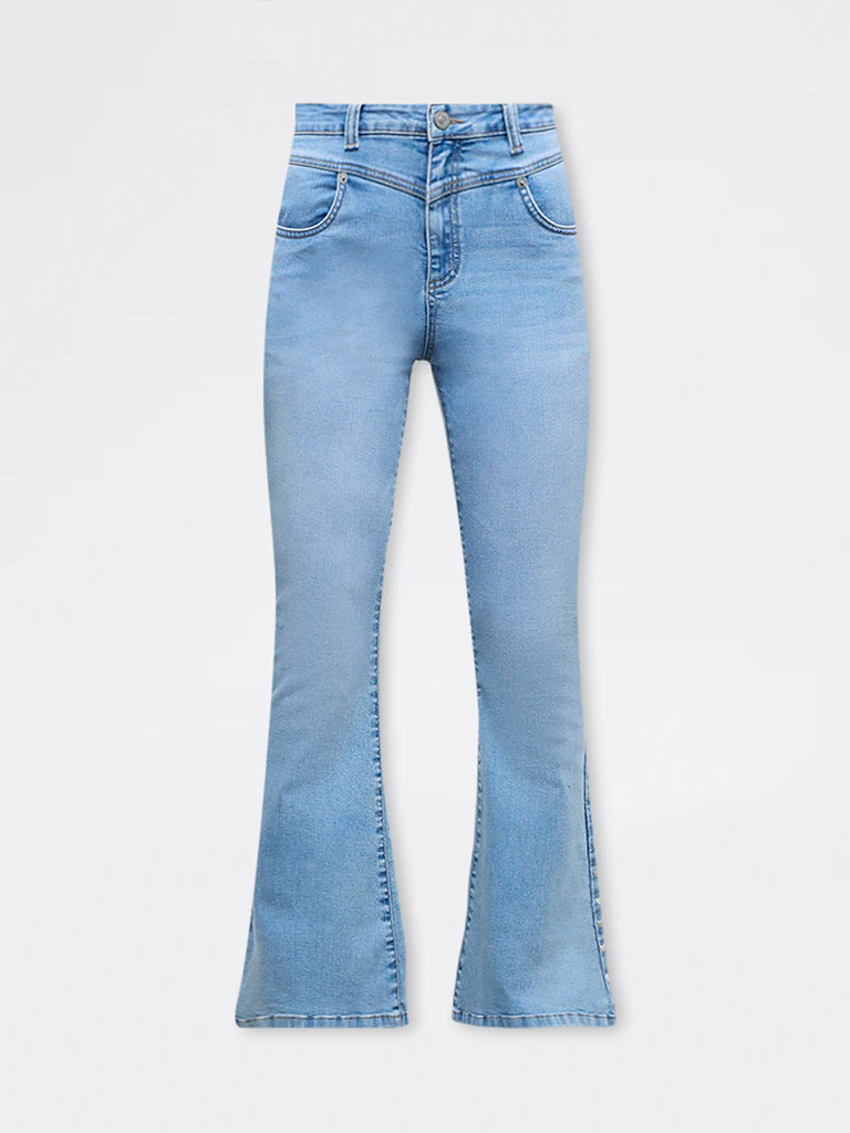 Nuon Blue Heart-Studded High-Rise Jeans - Image 5