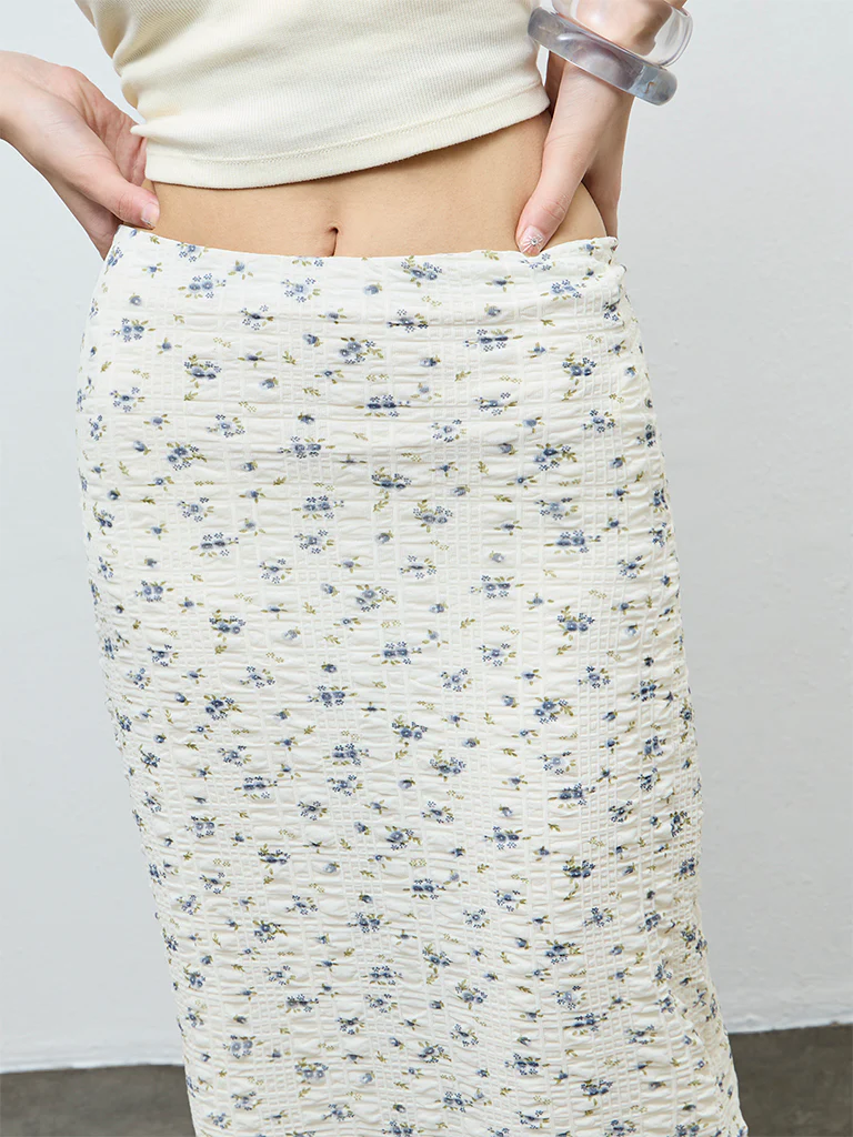 Nuon Off-White Floral High-Rise Skirt - Image 3