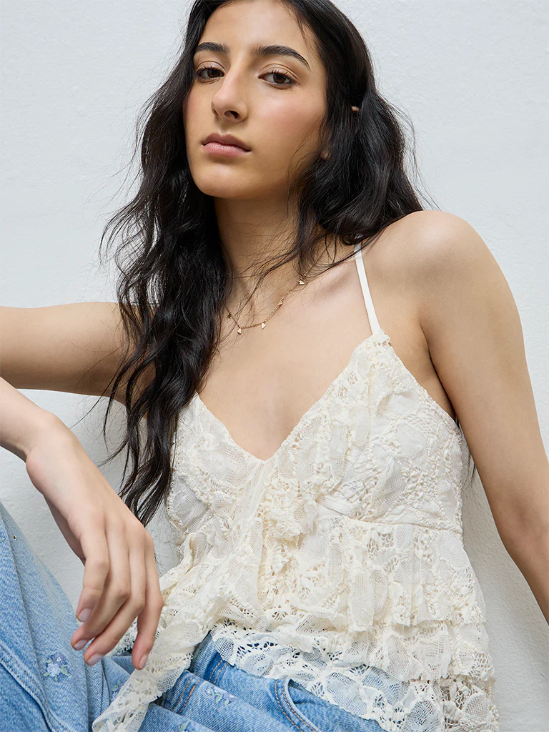 Nuon Off-White Lace Top - Image 3