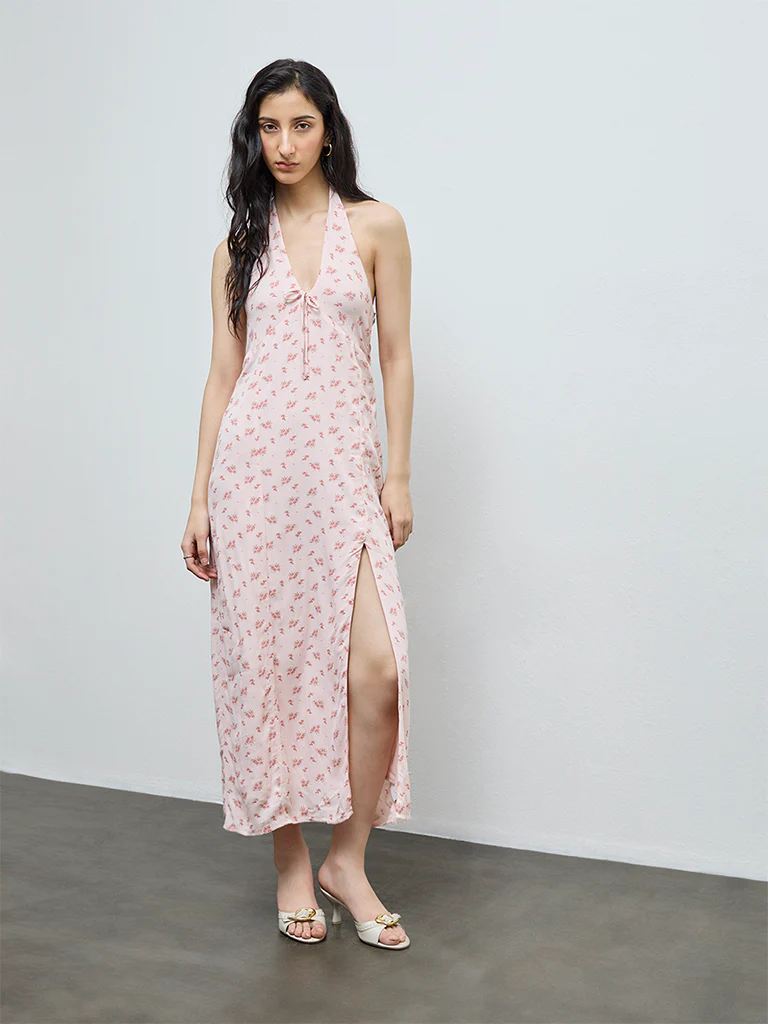 Nuon Pink Floral A-Line Dress