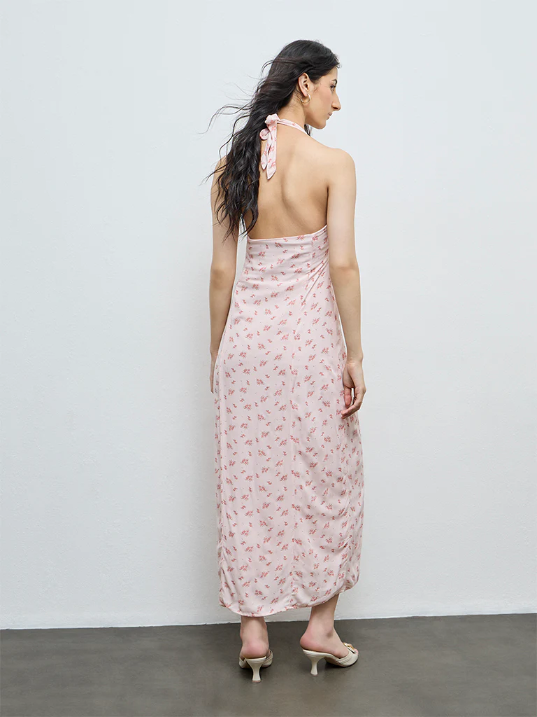 Nuon Pink Floral A-Line Dress - Image 4