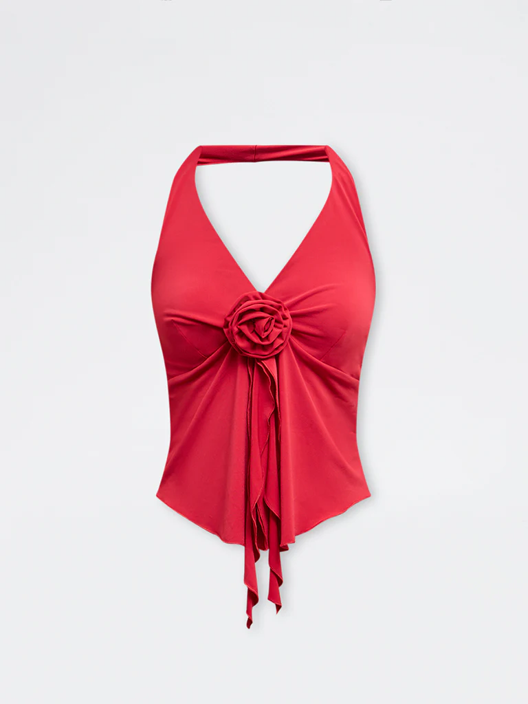 Nuon Red Floral Applique Top - Image 5