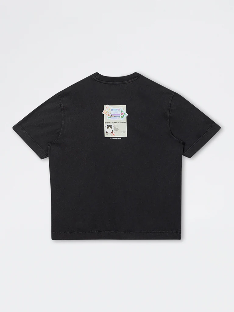 Nuon Charcoal Printed Relaxed-Fit Cotton T-Shirt - Image 2