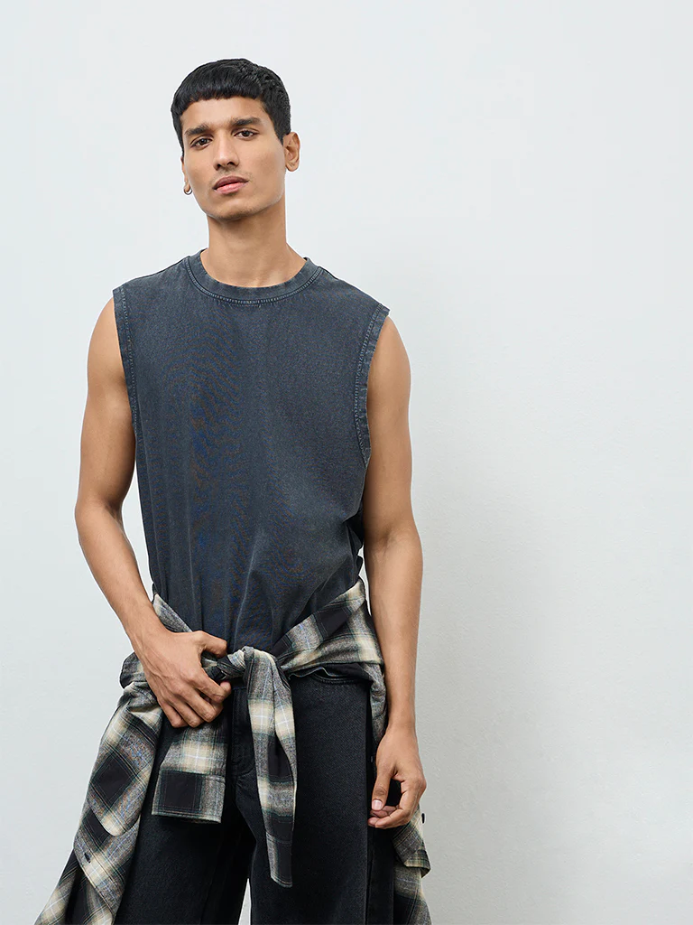 Nuon Charcoal Relaxed-Fit Cotton T-Shirt