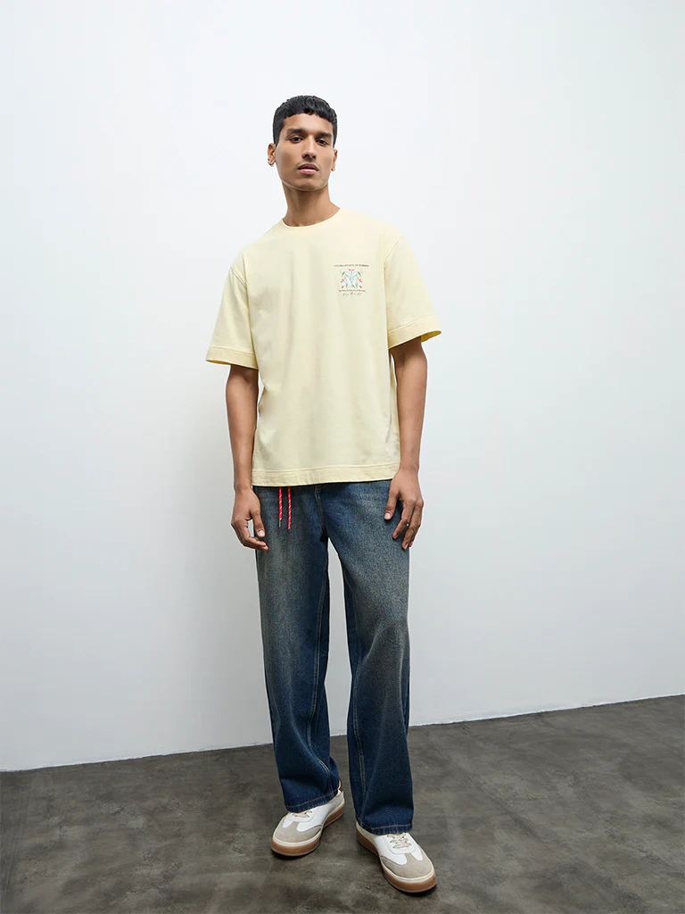 Nuon Cream Floral Printed Relaxed-Fit Cotton T-Shirt