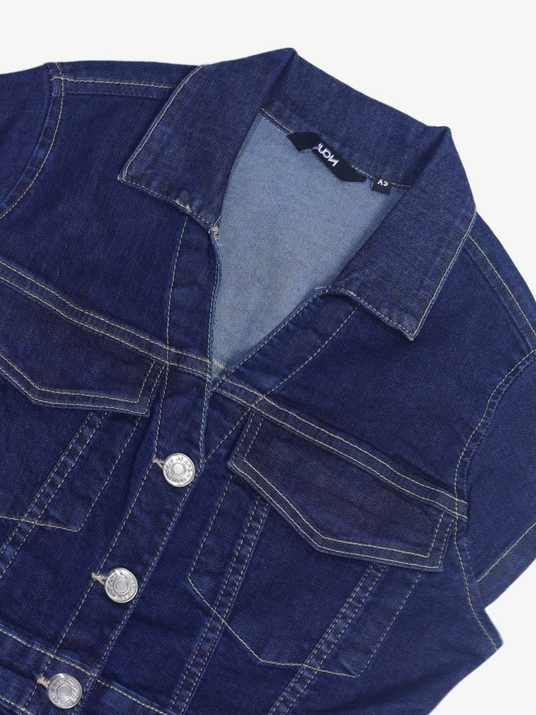 Nuon Dark Blue A-Line Denim Dress - Image 7