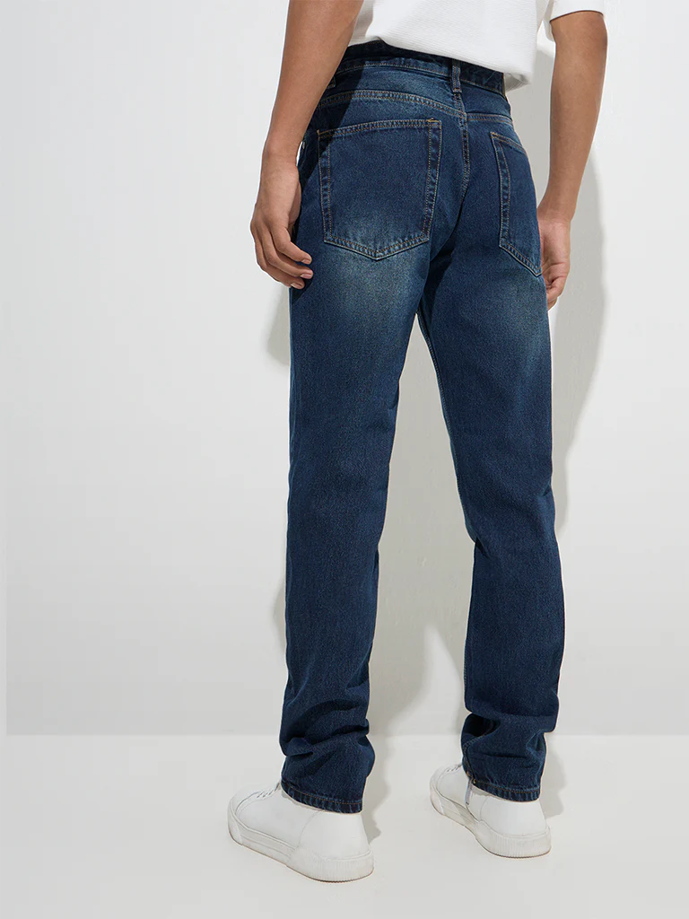 Nuon Dark Blue Relaxed-Fit Mid-Rise Jeans - Image 4