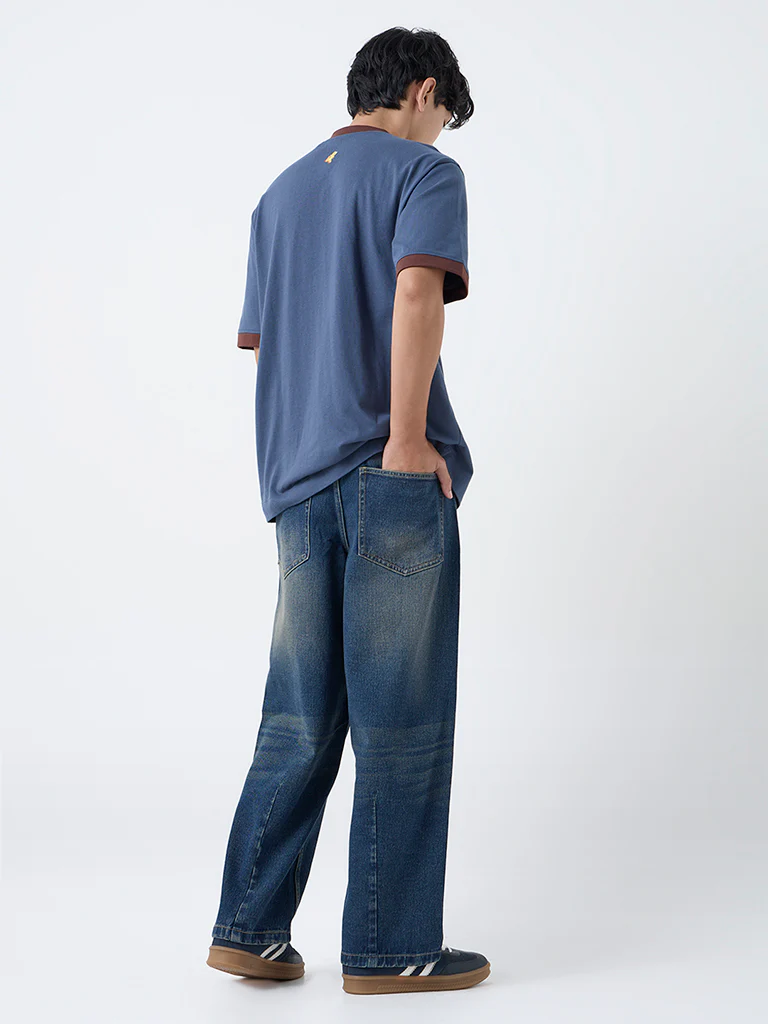 Nuon Dark Blue Relaxed-Fit Mid-Rise Jeans - Image 4