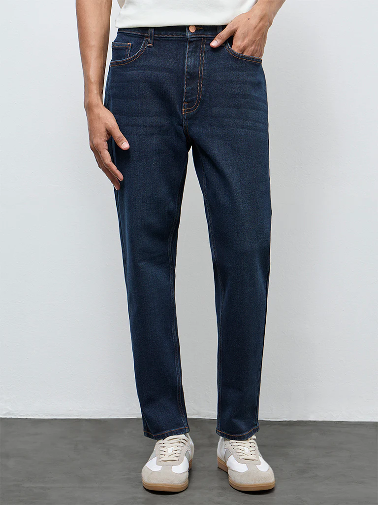 Nuon Dark Blue Slim Crop-Fit Mid-Rise Jeans - Image 2