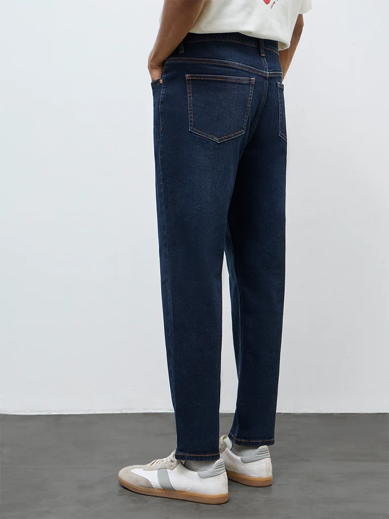 Nuon Dark Blue Slim Crop-Fit Mid-Rise Jeans - Image 4