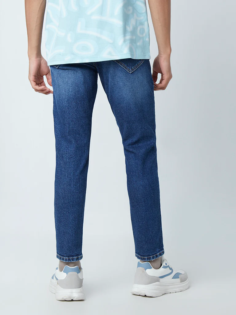 Nuon Dark Blue Straight-Fit Mid-Rise Jeans - Image 4