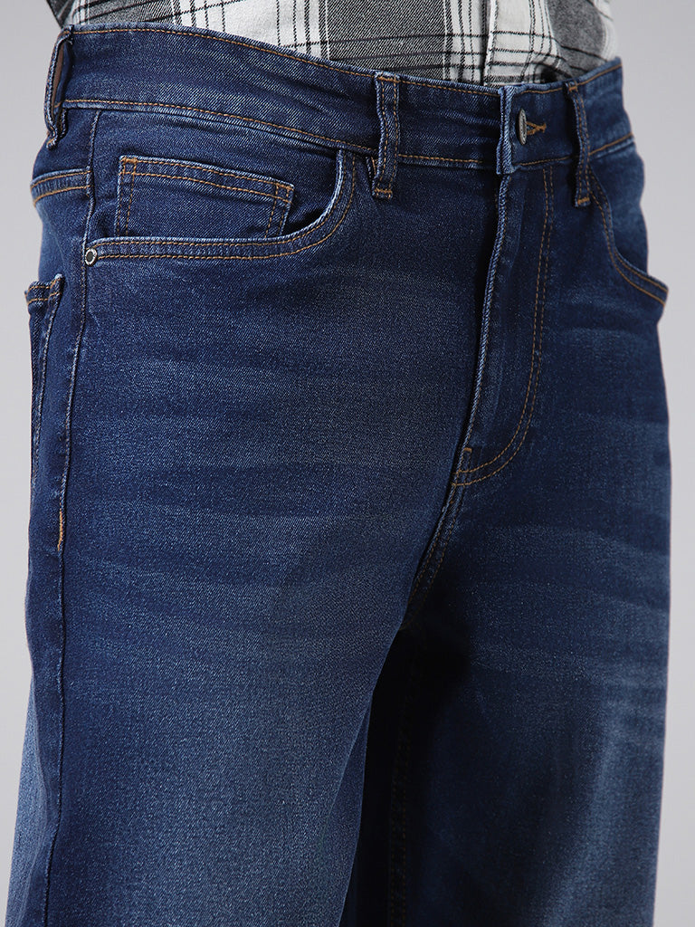Nuon Dark Blue Straight-Fit Mid-Rise Jeans - Image 2