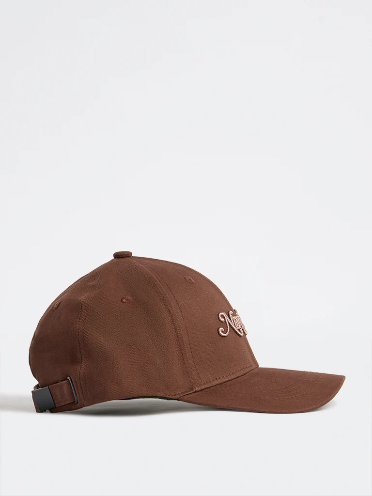 Nuon Dark Brown Text Embroidered Baseball Cap - Image 2