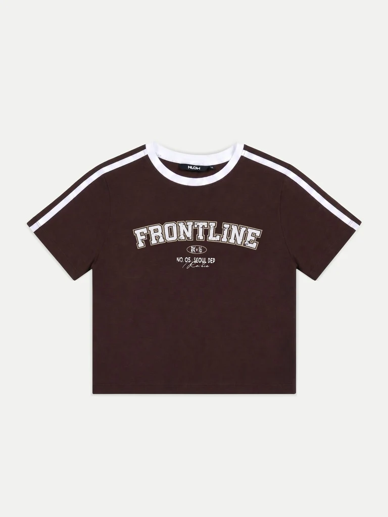 Nuon Dark Brown Text-Printed Cotton T-Shirt - Image 5