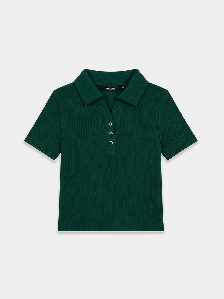 Nuon Green Ribbed Cotton-Blend T-Shirt - Image 5