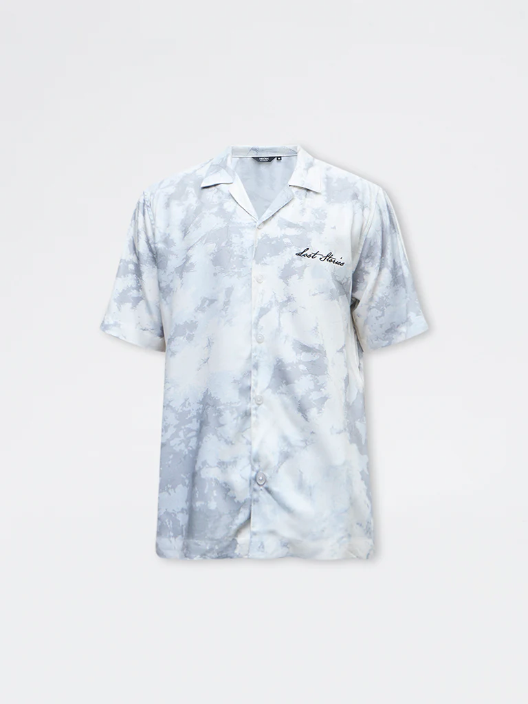 Nuon Grey Abstract Printed Relaxed-Fit Shirt - Image 5