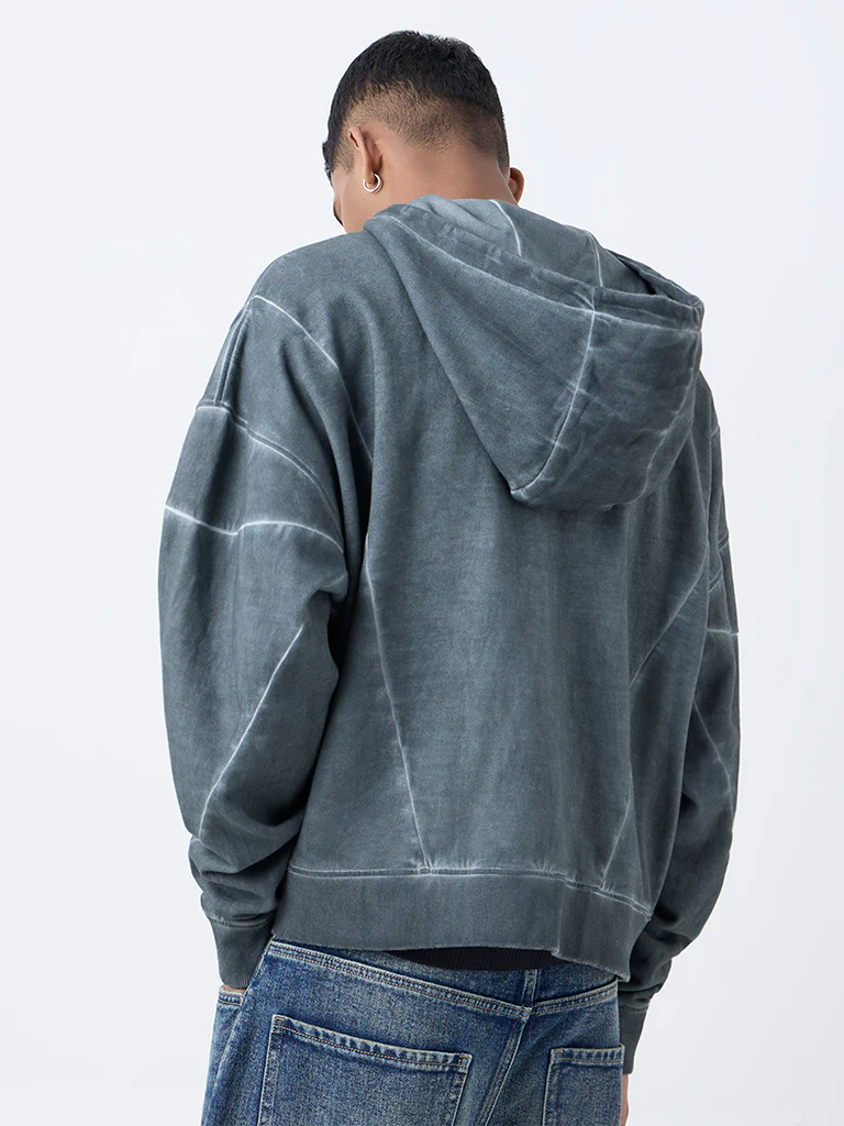 Nuon Grey Relaxed-Fit Hooded Jacket