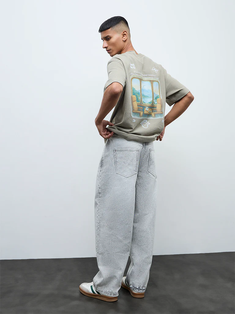 Nuon Grey Skater-Fit Mid-Rise Jeans - Image 5