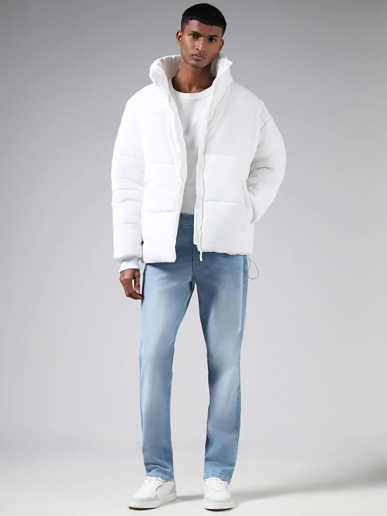 Nuon Ice Blue Relaxed-Fit Mid-Rise Jeans
