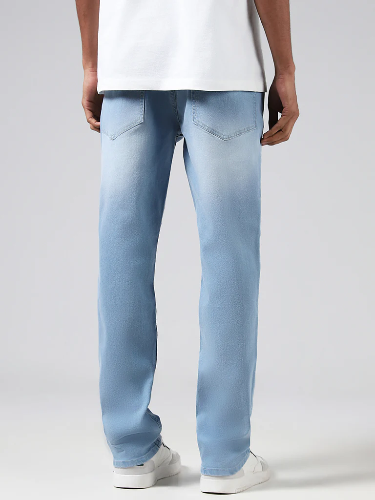 Nuon Ice Blue Relaxed-Fit Mid-Rise Jeans - Image 4