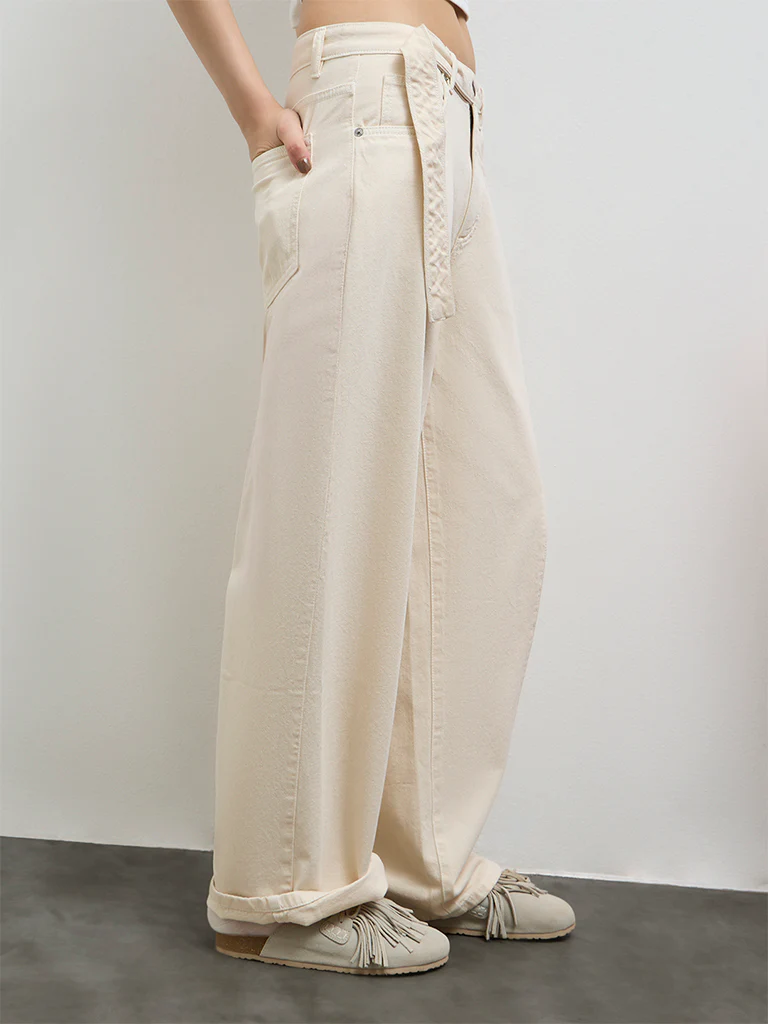 Nuon Light Beige High-Rise Jeans - Image 2