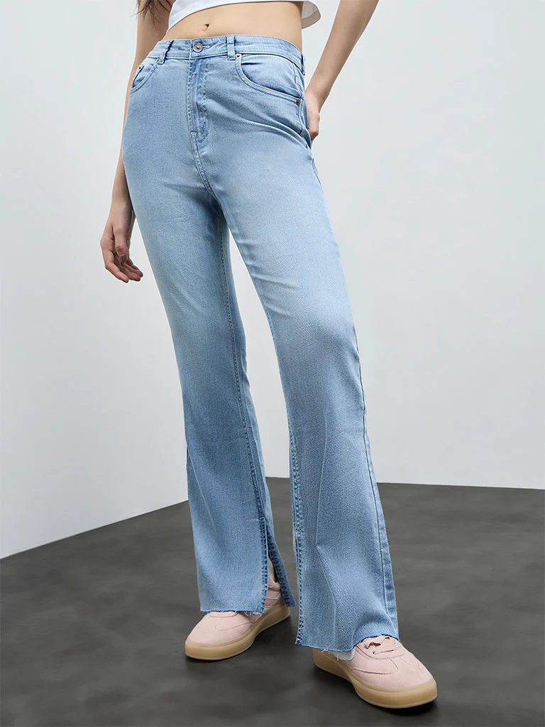 Nuon Light Blue Faded High-Rise Jeans - Image 2